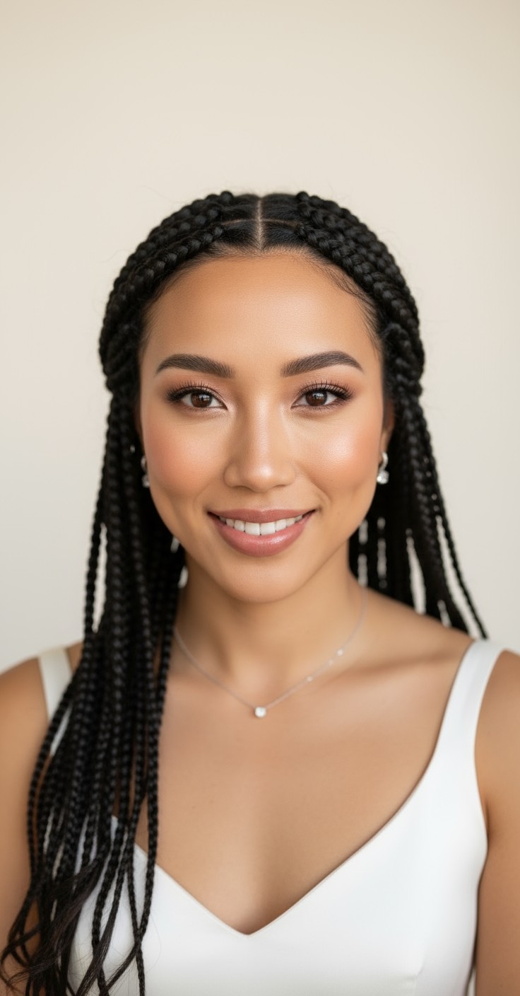 After Jumbo Knotless Box Braids